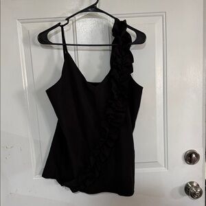 Elegant Black Ruffled Women's Top